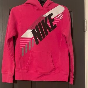 Nike Kids Bright Pink Hoodie with Graphic Logo